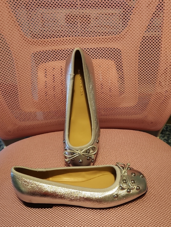 Michael Kors Shoes - Michael Kors Rose Gold Ballet Flats with Studded Bow